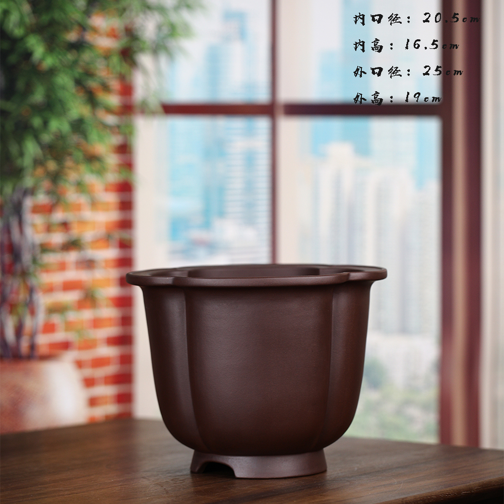 韩永钢精品原矿高温紫砂四叶草春兰蝴蝶兰君子兰花盆室内简约