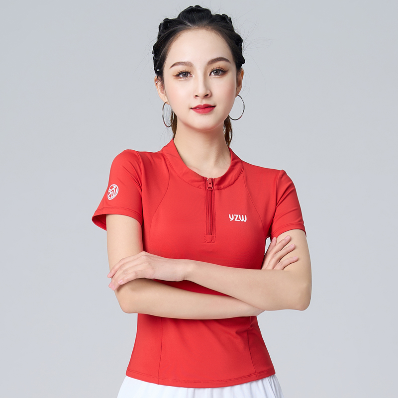 XVRV2025夏季新款半拉链短袖T恤t速干健身衣跑步运动透气训练上衣