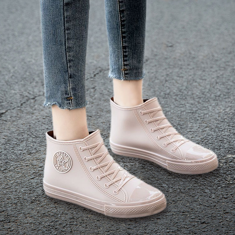 时尚雨鞋女防滑水鞋短筒平底软底干活专用胶鞋雨靴下雨天穿的鞋