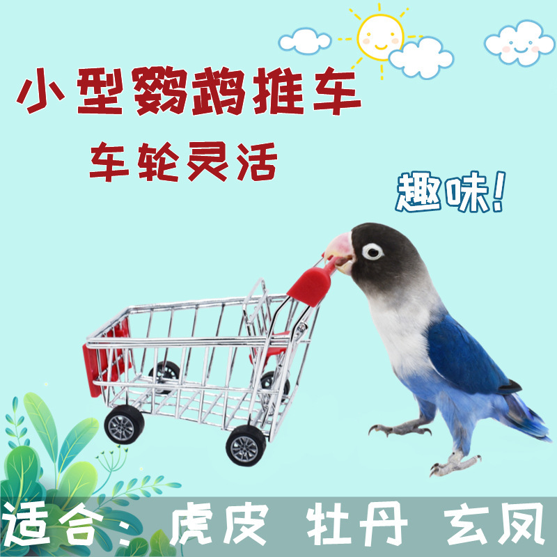 鹦鹉玩具推车小型虎皮购物车牡丹互动训练专用道具宠物鹦鹉鸟玩具