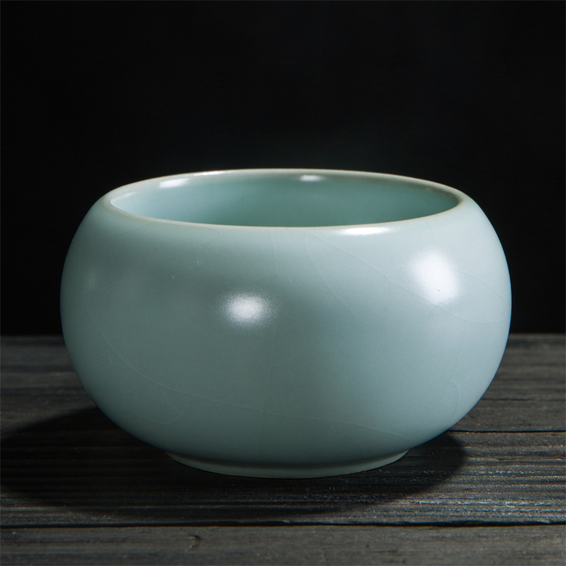 汝窑茶具茶杯大号主人杯陶瓷品茗杯开片汝瓷可养日式手工复古单杯