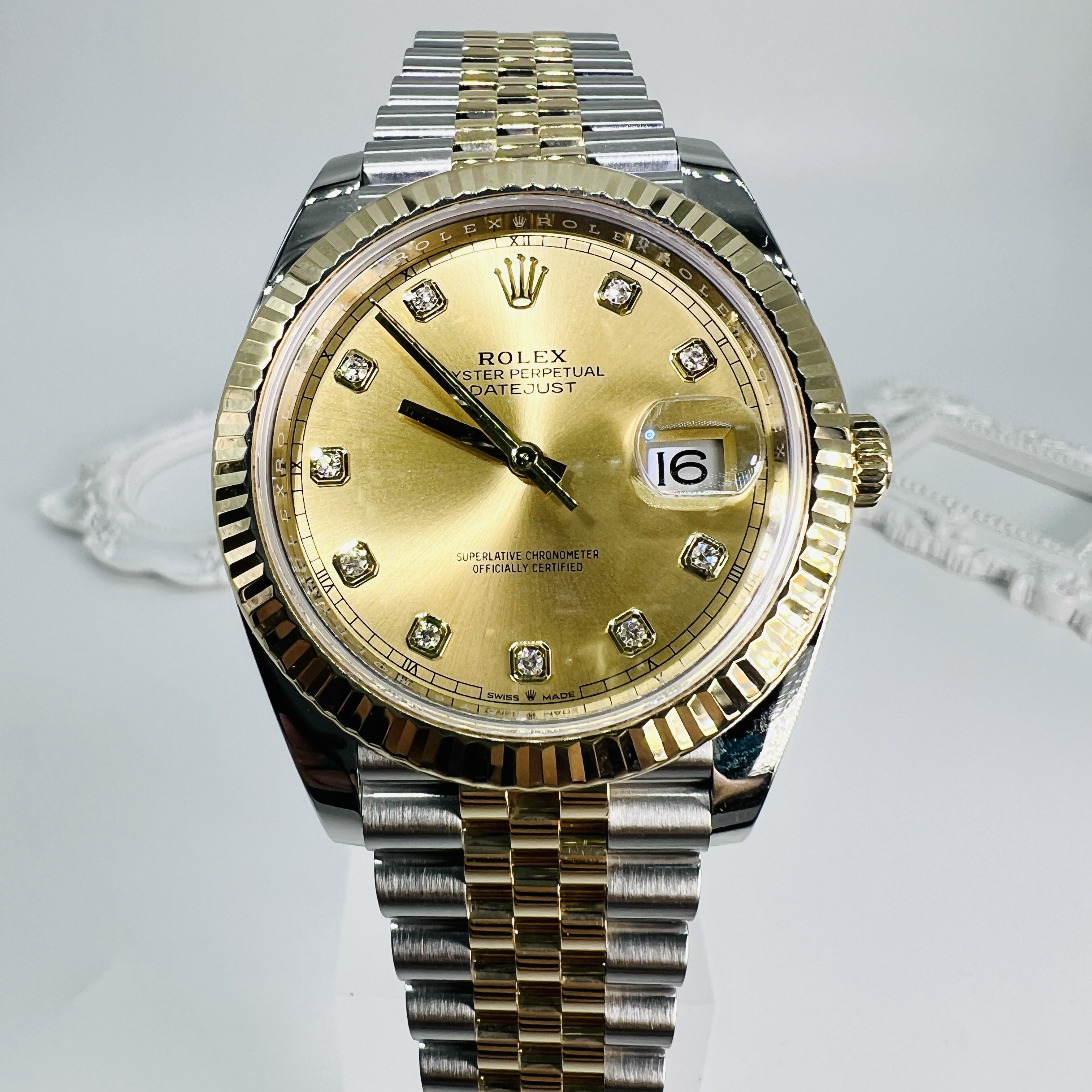 95新 Rolex/劳力士 日志126333/41mm/金盘/原/公价141000
