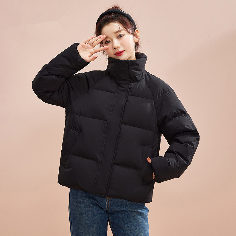 波司僜23新款羽绒服黑色立领2023爆款90白鸭绒羽绒服短款轻薄简约