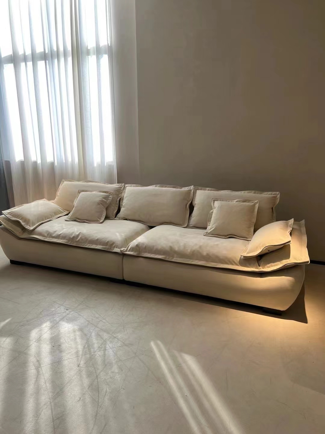 意式极简奥克兰帆船沙发客厅简约北欧三人位轻奢双人磨砂别墅异形