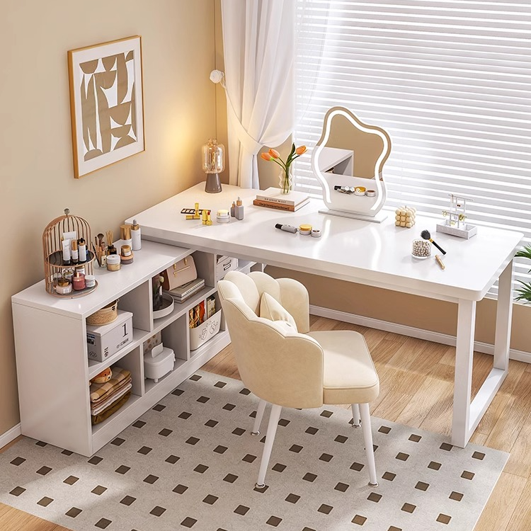 【随逸家具】梳妆台卧室简约现代化妆台收纳柜一体家用转角化妆桌