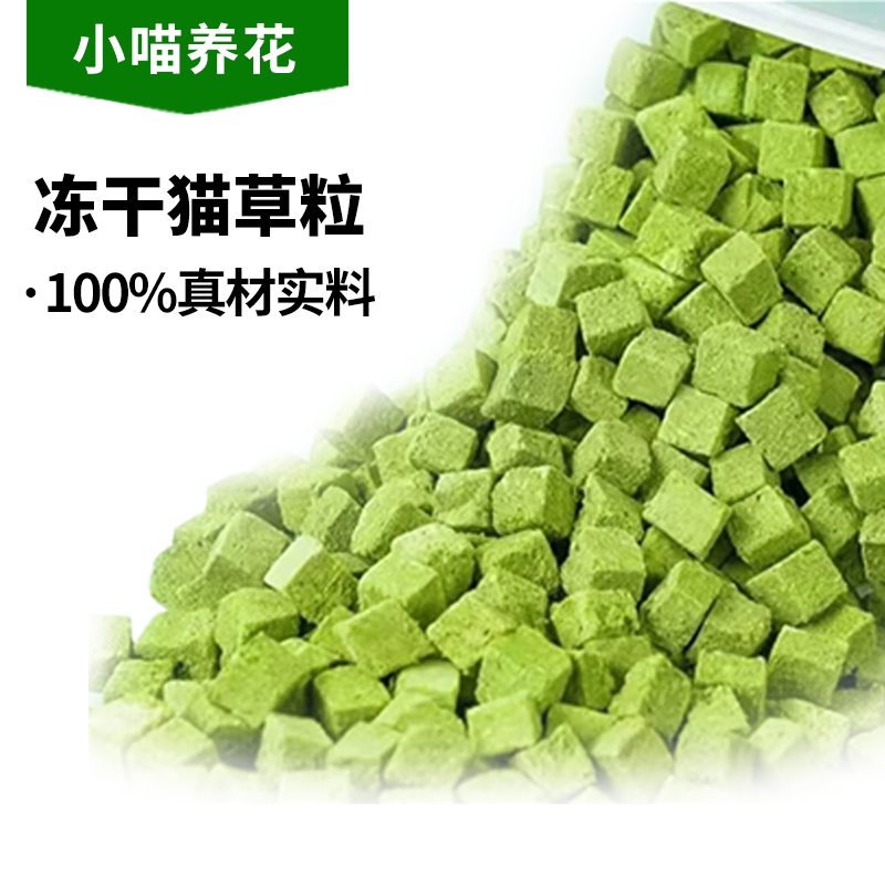 （小喵养花）冻干猫草粒优质营养洁齿优选添加新鲜纯肉冻干健康化毛