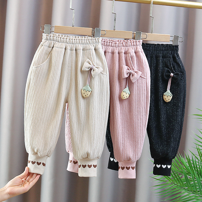 女童裤子春秋外穿女宝宝运动裤新款韩版束脚裤女小童休闲裤春秋款