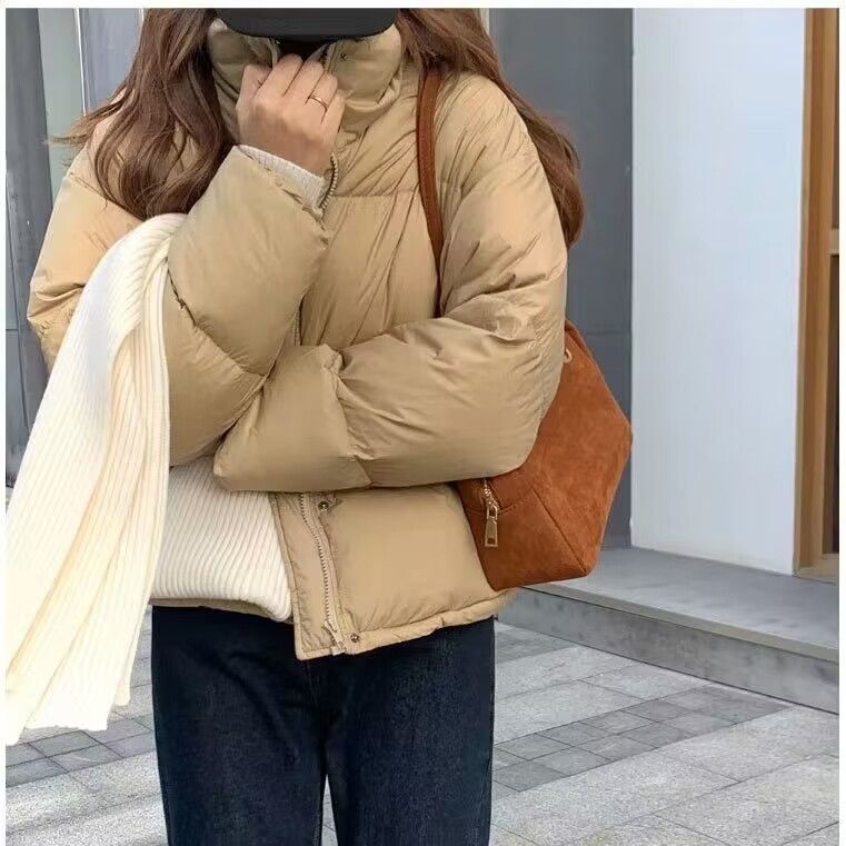 2023新款羽绒服新款服女短款韩版宽松加厚小个子立领时尚洋气面包