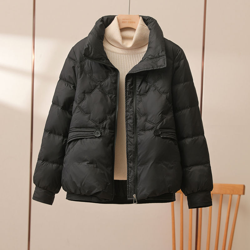 新款短款羽绒服女20233年新款时尚立领棉衣百塔保暖冬装显瘦外