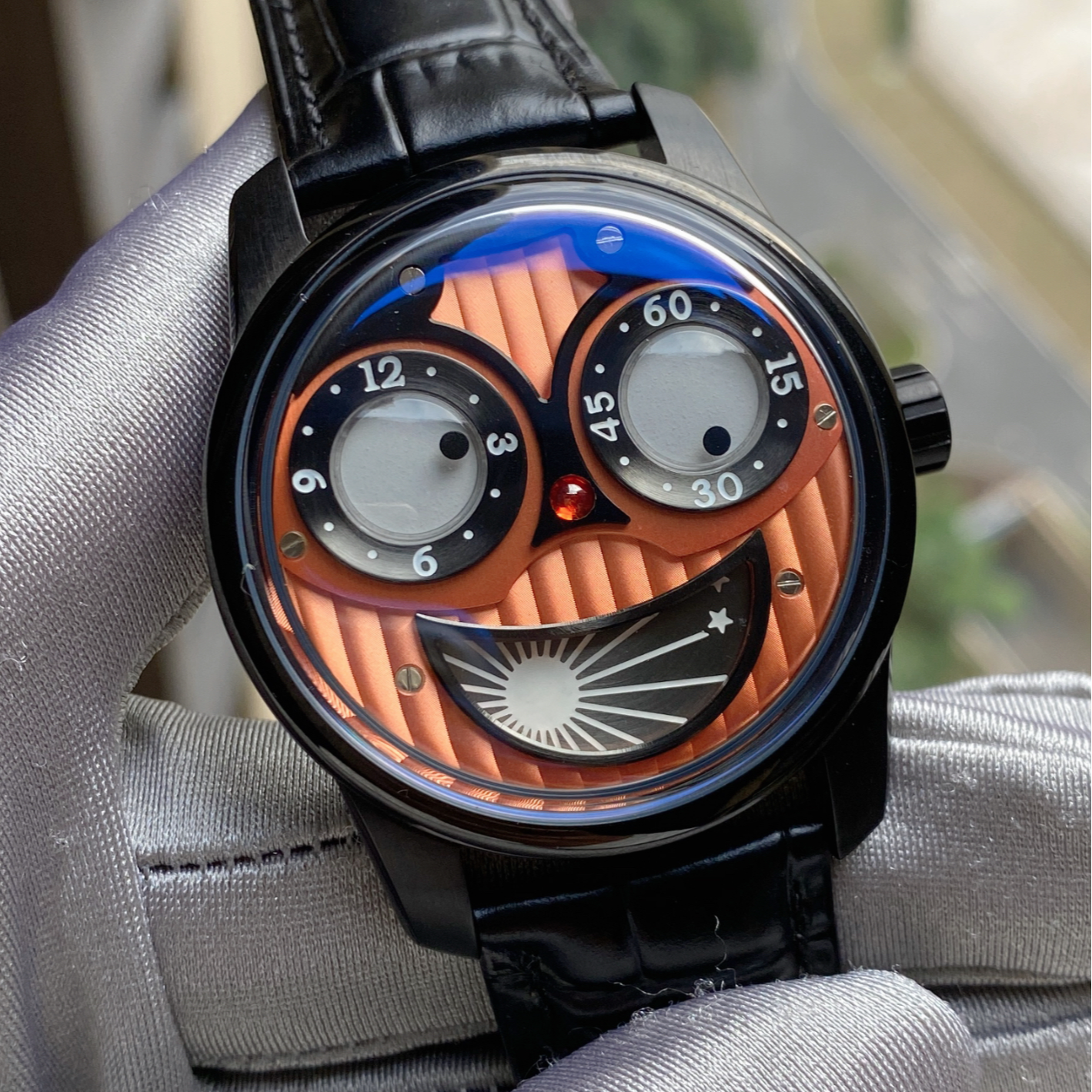 OBLVLO/欧宝罗小丑全自动机械表个性防水夜光 男士腕表蓝宝石镜面