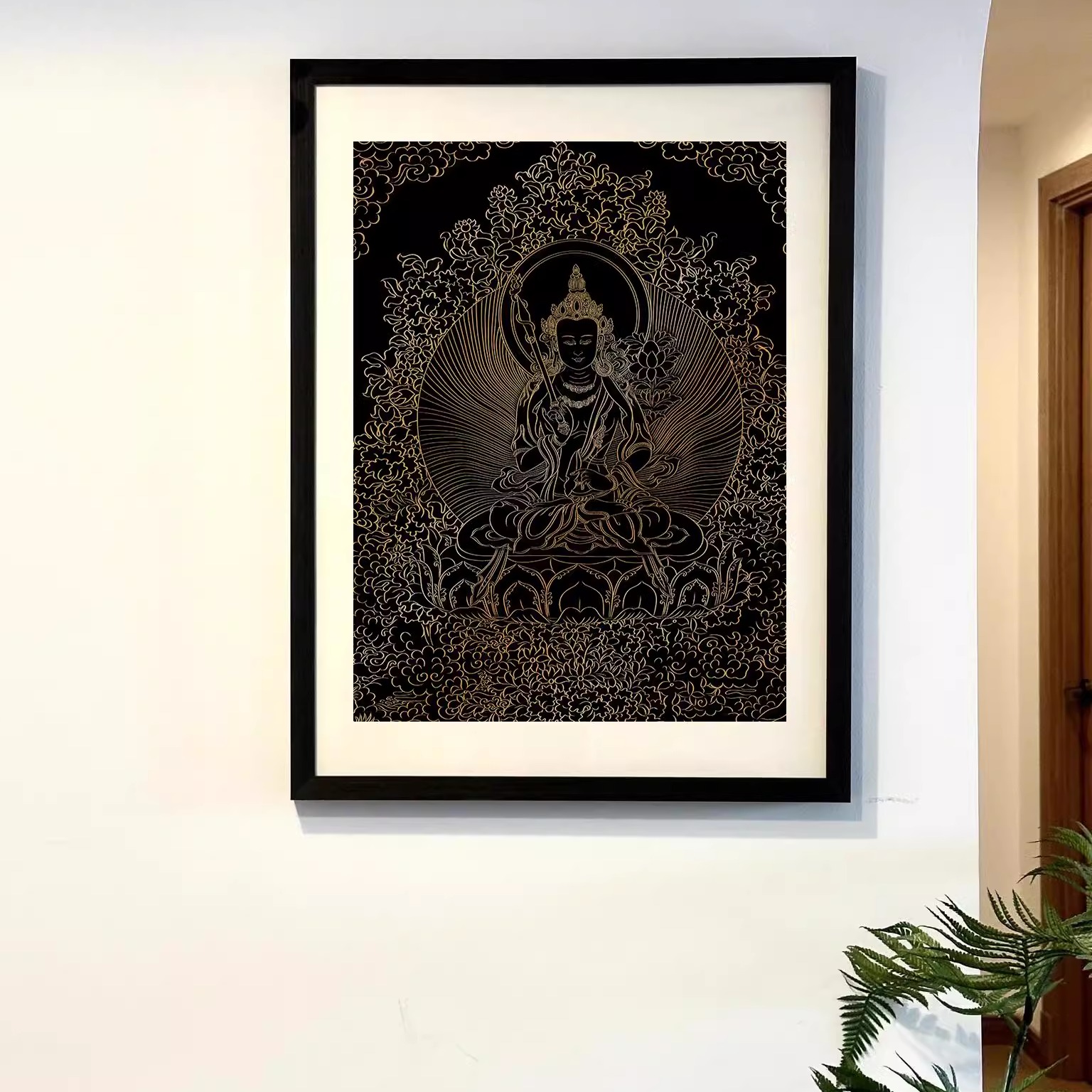 虚空藏菩萨唐卡手绘diy唐卡西藏手绘唐卡挂画唐卡画布描金临摹