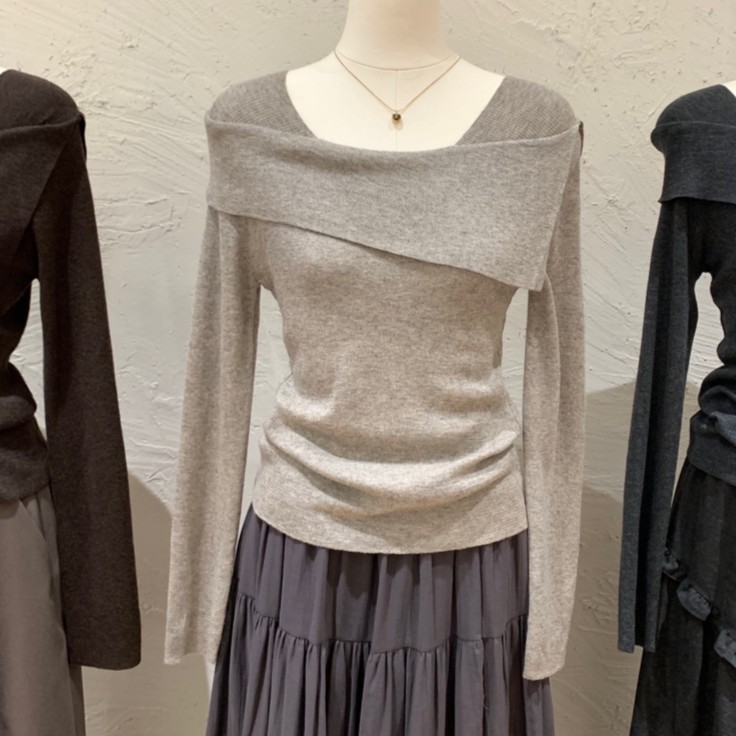 现货-针织衫设计感小众高级秋冬2025新款韩系别致长袖打底衫G4-50