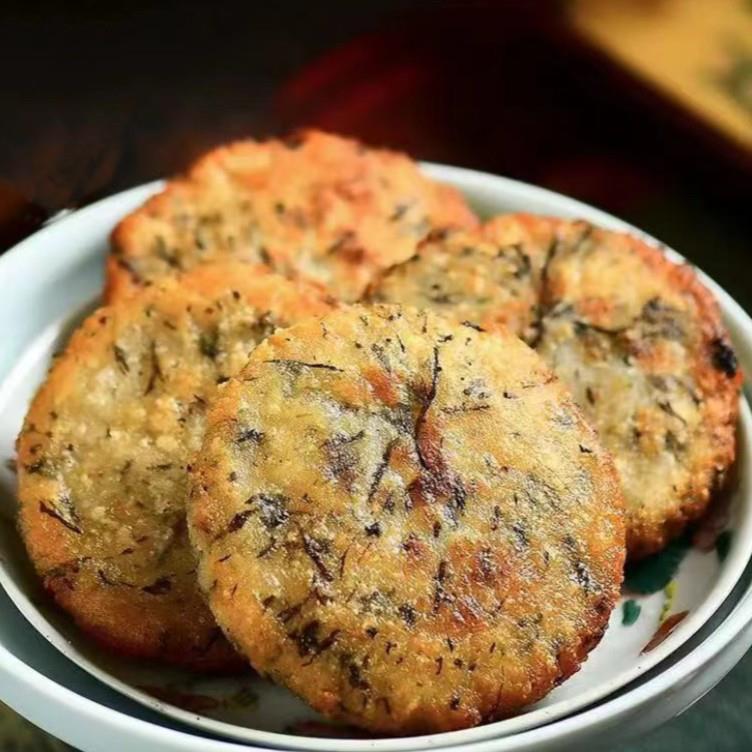 安徽特色 蒿子粑粑农家自制美食油炸油煎（12个一袋500克）冷笋1g
