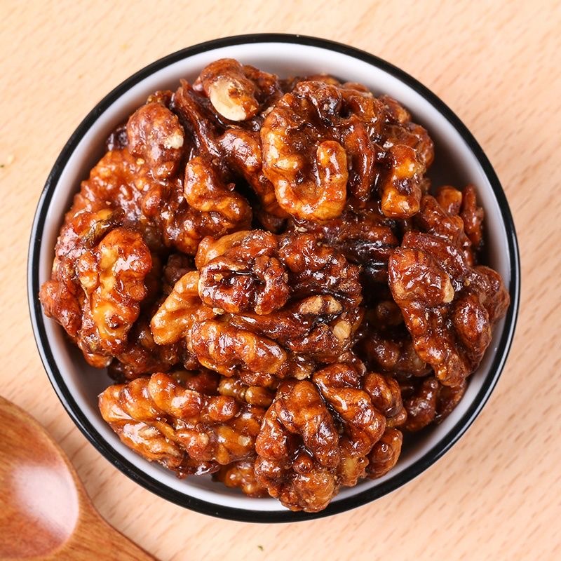 营养健康琥珀核桃仁炒熟桃仁焦糖味大片酥脆核桃肉休闲坚果零食