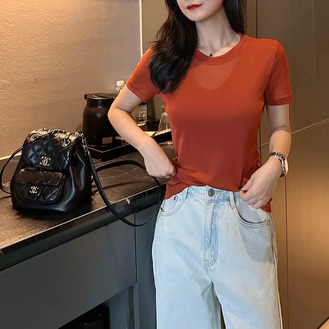 H苼木之隐U气质小衫女短袖T恤665