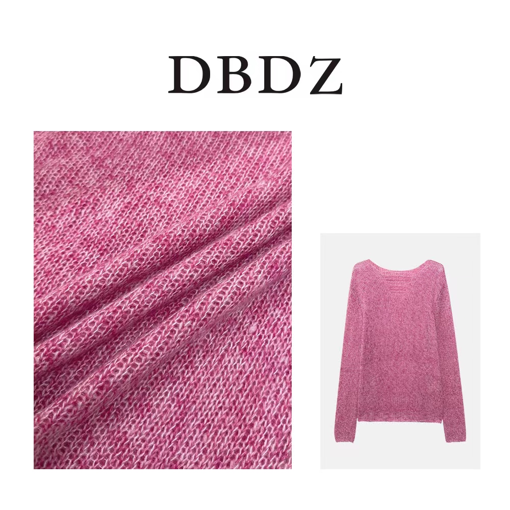 【万人迷】 镂空v领设计针织毛衣9815