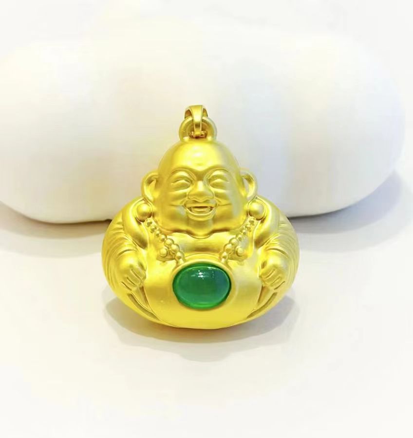 福/掌/C371大肚佛公吊坠（包邮+证书+礼盒）赠链