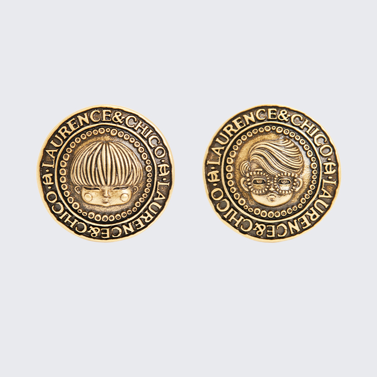 合金耳饰 古币耳夹C2AE20842007，C2AE20842008