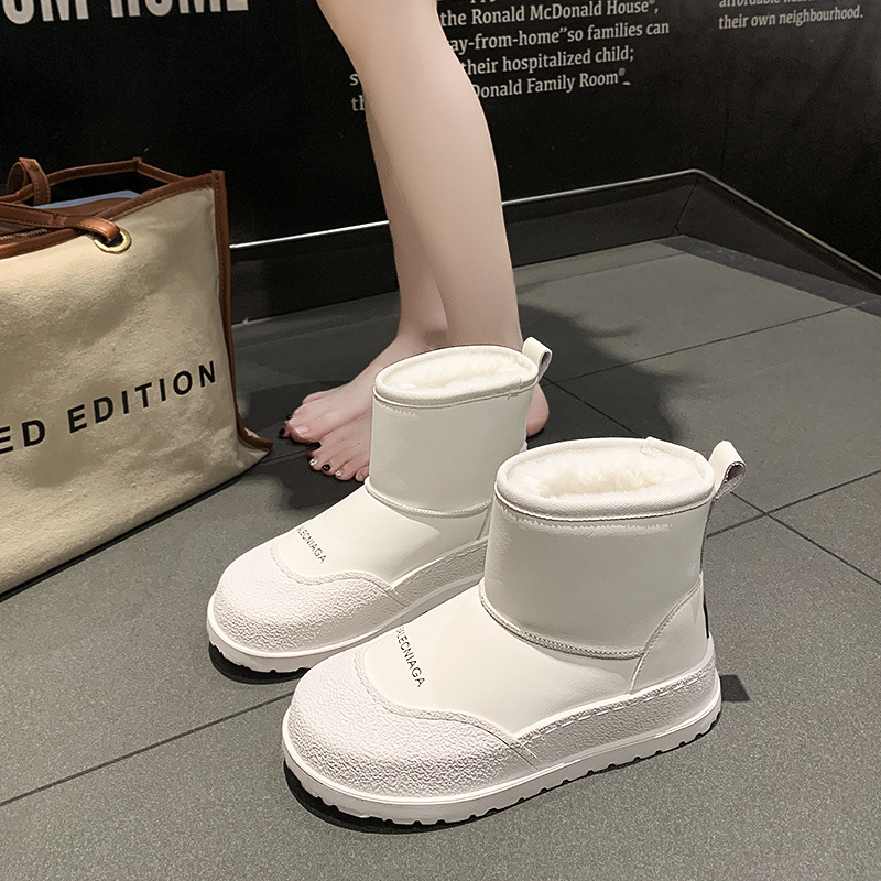 百丽纯爱雪地靴女2023冬季新款厚底防滑防水加绒加厚保暖东北大棉