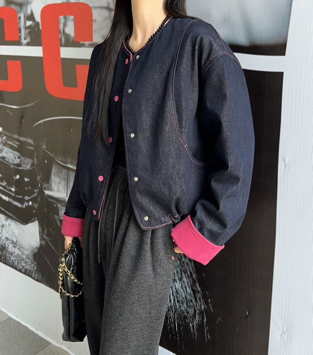 欧韩气质个性百搭牛仔羽绒外套