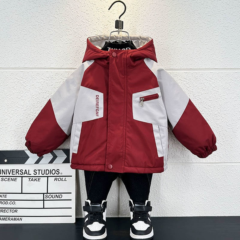 男童秋冬装棉服外套加绒2023新款儿童加厚派克服宝宝二棉衣痞帅潮