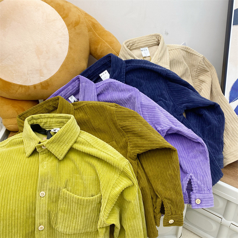 2023新款帅气秋冬儿童长袖衬衣外套韩版男童衬衫