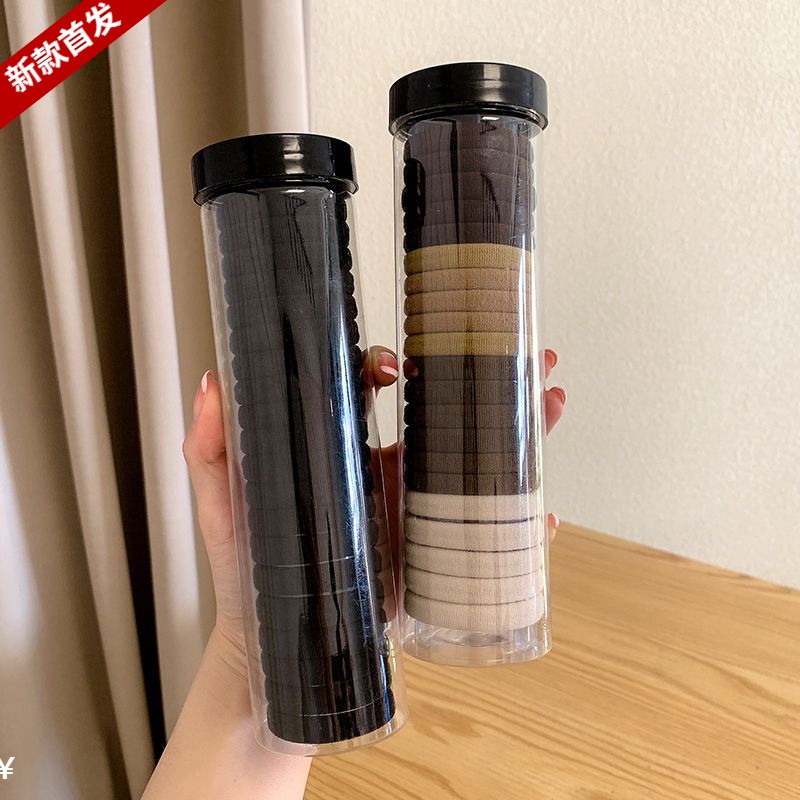 非金属发饰 黑色皮筋女扎头发发圈高弹力头绳发饰高级感气质简约