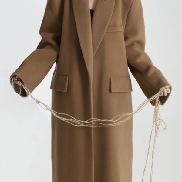 《双开门》长款韩版宽松显瘦西服女装双面大衣          