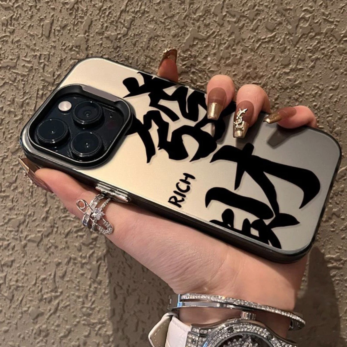 ins高级文字发财iPhone14promax手机壳苹果13pro/12/11磨砂保护套