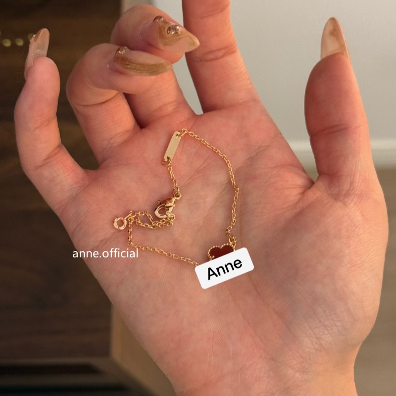 钛钢手链 【S204】轻奢高级红色四叶草手链精致时尚手链