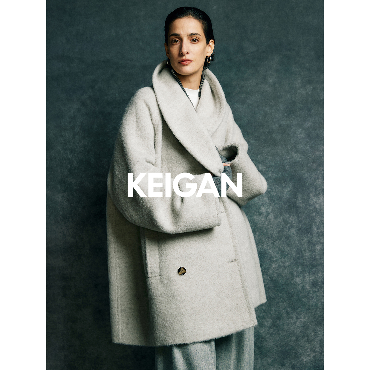 开间黑标/贝壳大衣 秘鲁进口INCA原色羊T松弛感青果领茧型短大衣