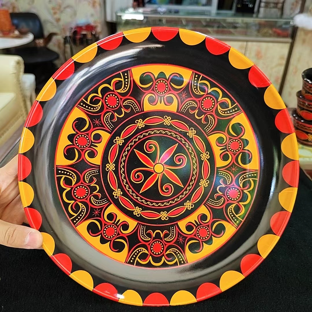 大凉山彝族特色餐盘（5个一套）餐具套装