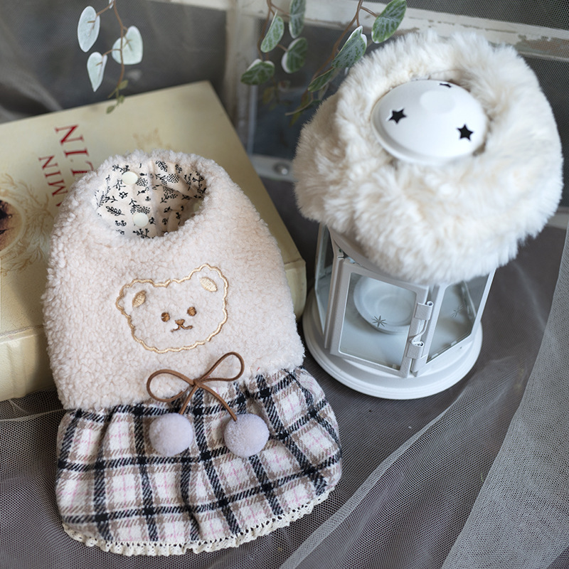 秋冬连衣裙批发泰迪熊毛绒背心裙约克夏宠物狗狗衣服韩版可爱