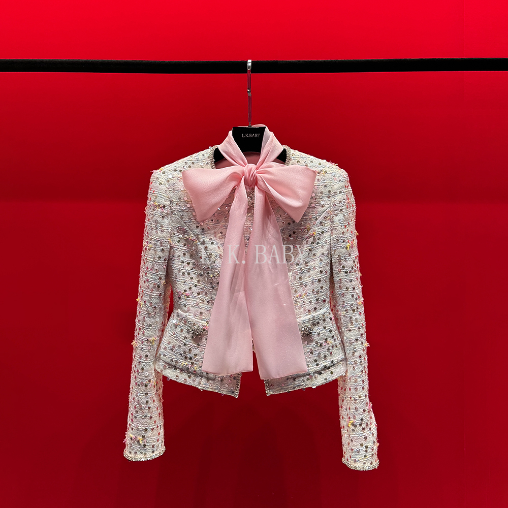 【L.K.BABY】富贵名媛 法式名媛幻彩蝴蝶纱亮片精致千金外套