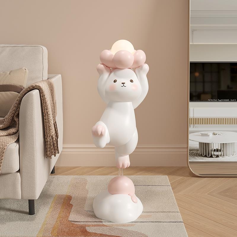 可爱兔子大型客厅落地摆件家居饰品电视柜边沙发旁装饰灯轻奢