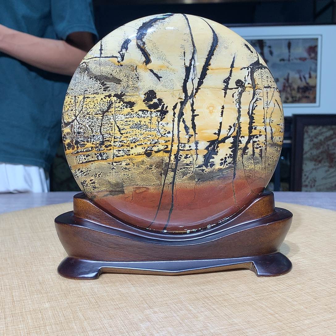 香樟木，广西国画石摆件
