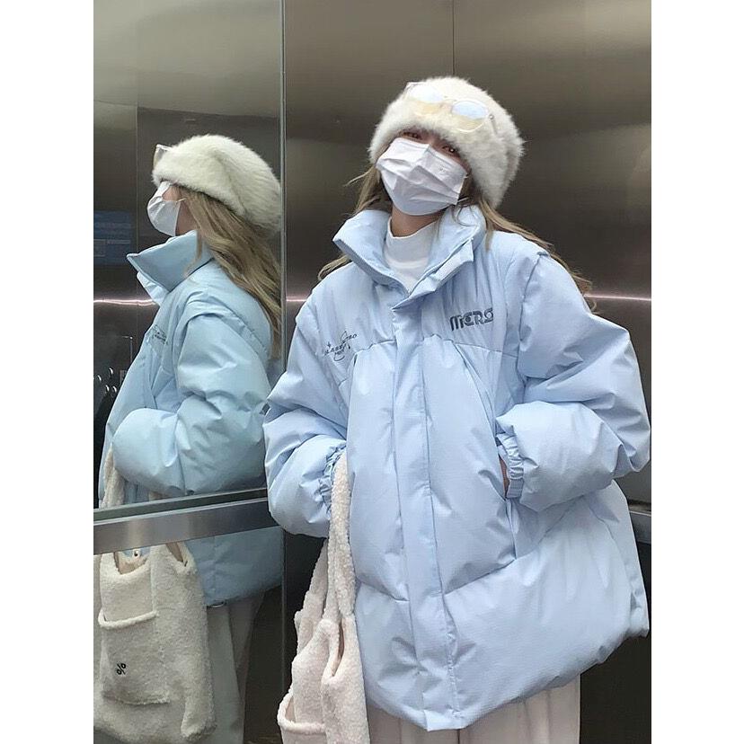 复古冬季新款羽绒服女小众设计感宽松面包服韩版学生羽绒