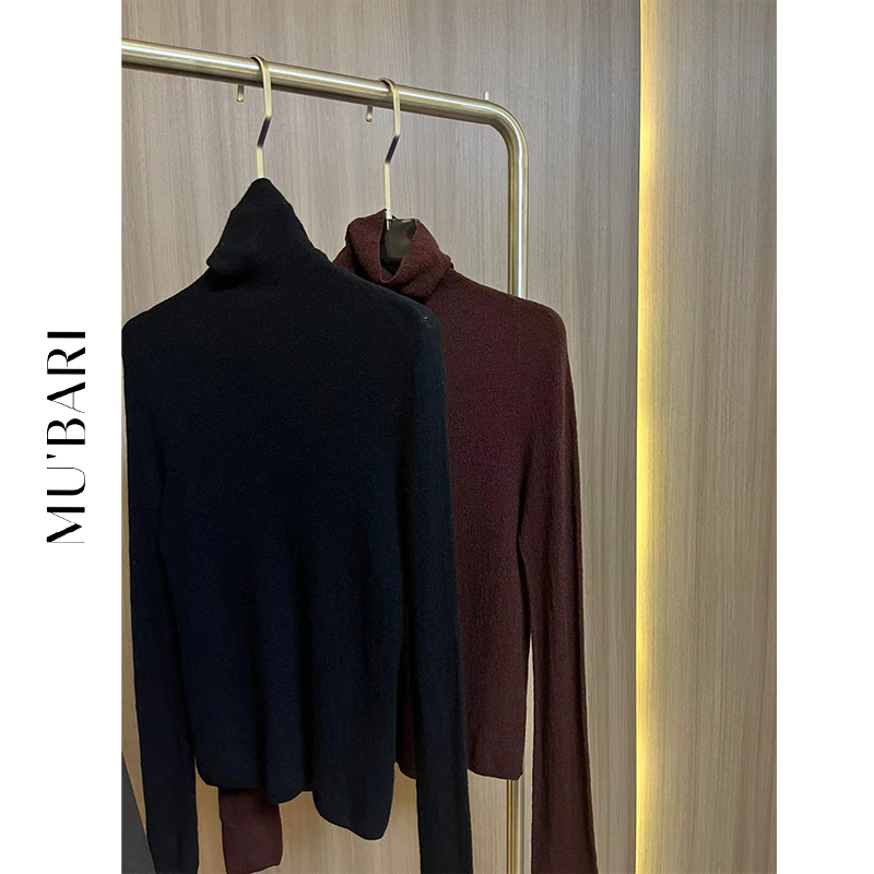 MUBARI. 极细羊毛皱皱肌理感打底衫羊毛衫