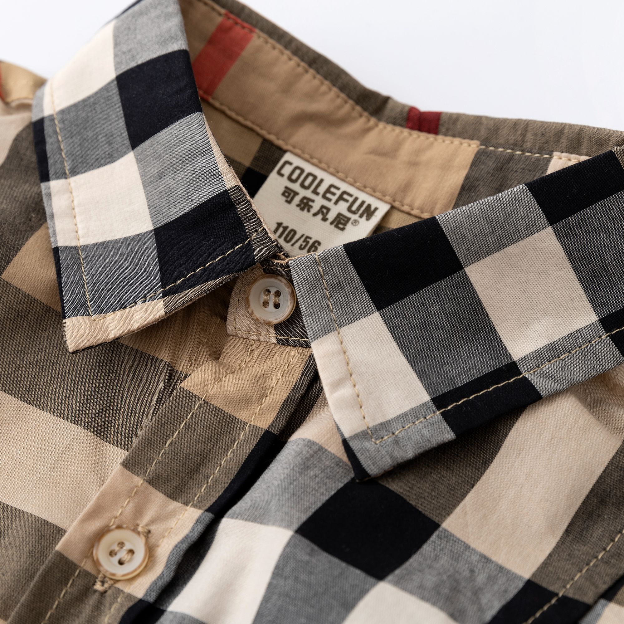 【格子衬衣】纯棉长袖小童中大童春秋衬衣学院风衬衣