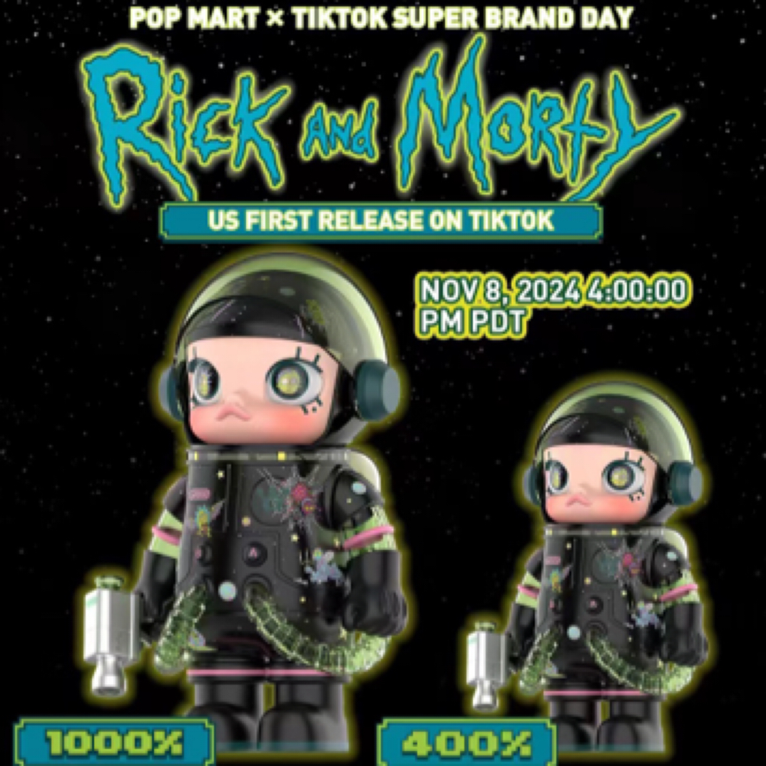 POPMARTx Rick and Morty400%MegaSpaceMolly瑞克和莫蒂款式首发