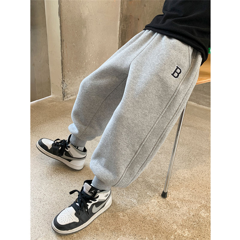 儿童裤子男童加绒卫裤运动休闲秋冬宽松中大童新款秋装长裤潮