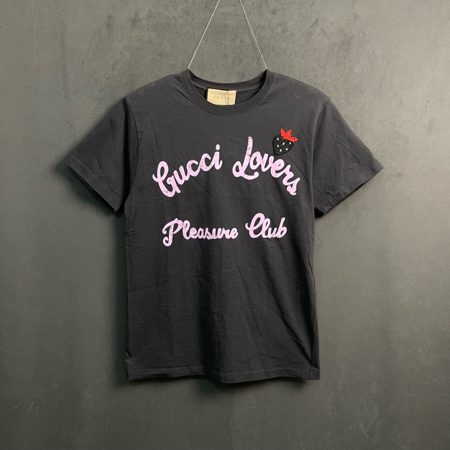 99新 GUCCI/古驰 P224827906/黑灰23ss新款logo短袖