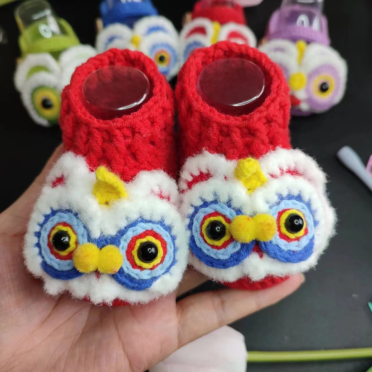 主播推荐 手工编织醒狮宝宝鞋材料包孕妇解闷DIY手织婴儿鞋子成品