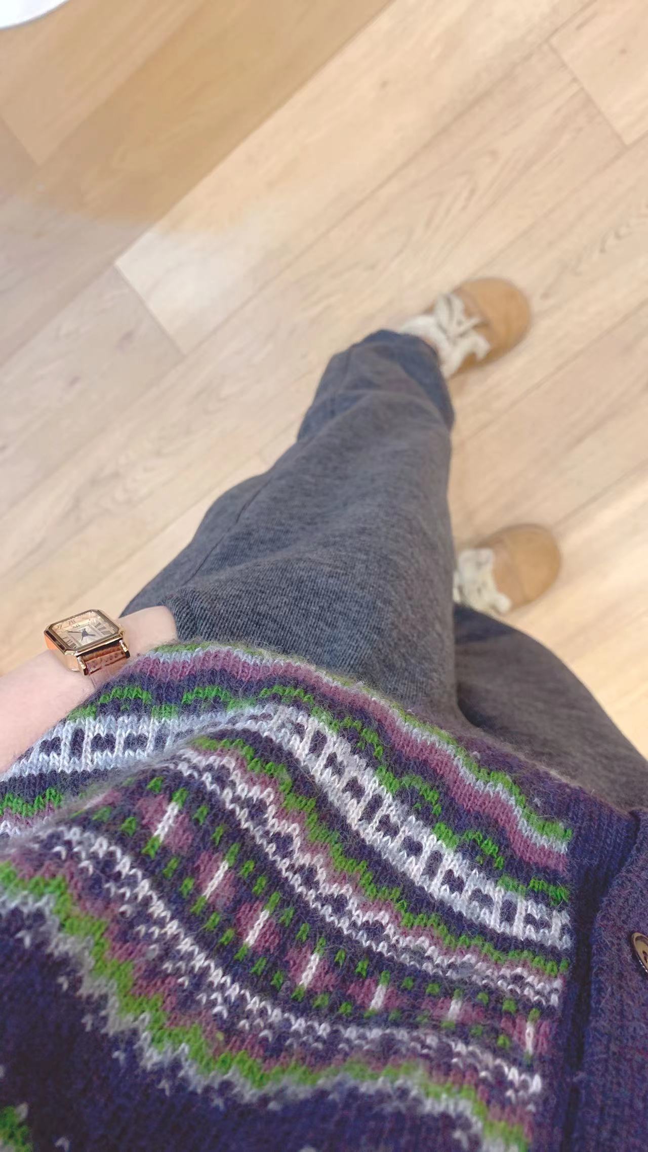 灰色 糯米卫裤 超暖厚绒束脚口6023