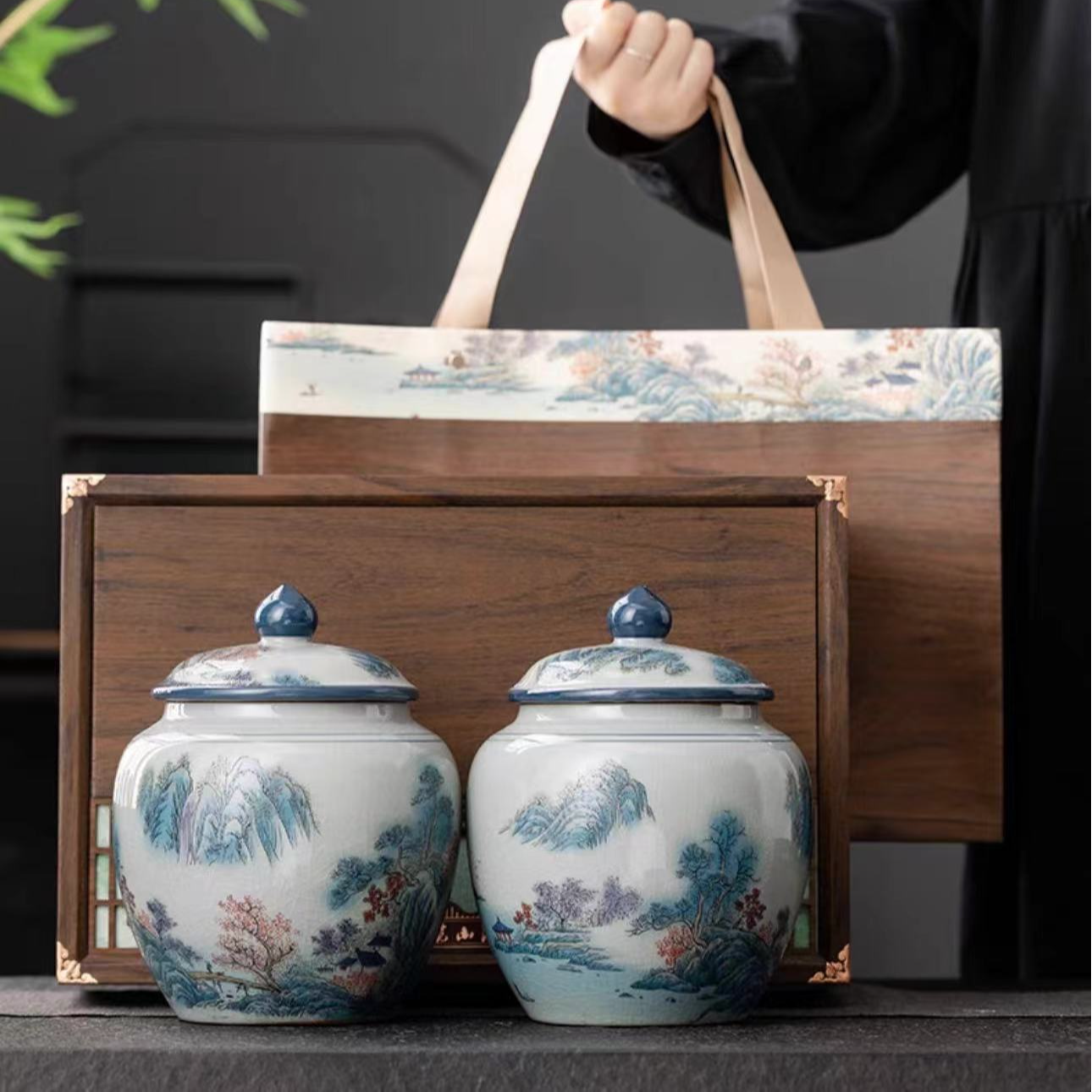 德邦快递送货上【阅览山河】双瓷肉桂茶叶礼盒装