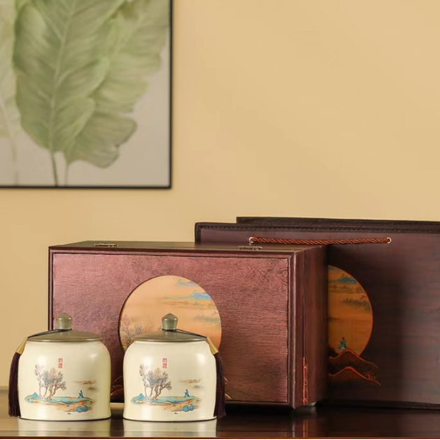 山水情缘双瓷 大红袍礼盒装