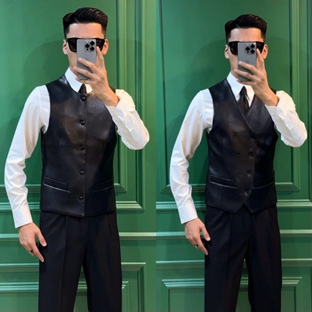 定制硬派气质款-皮马甲