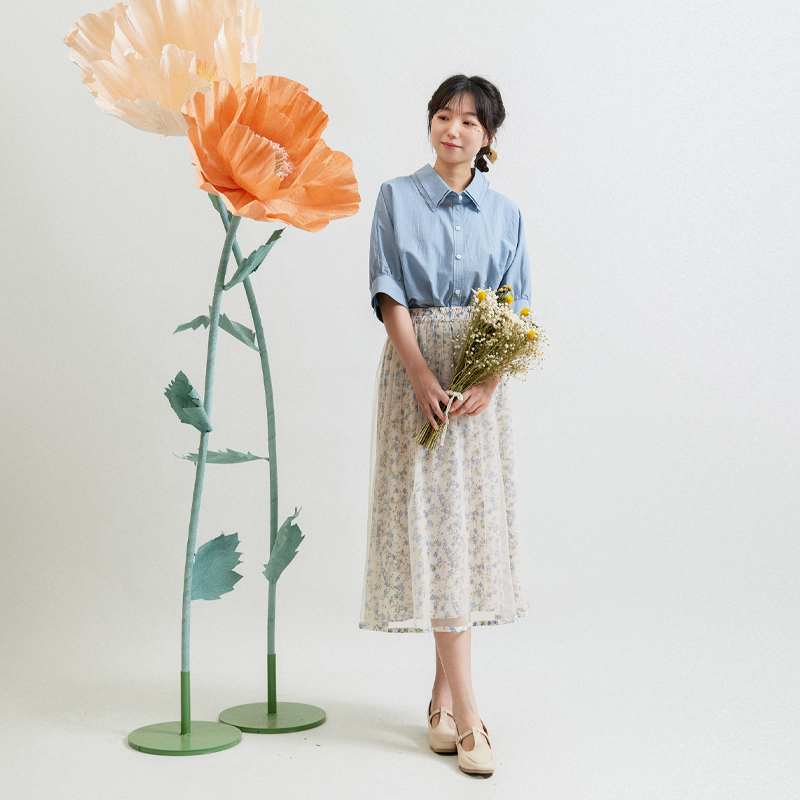 本依凡夏季女装衬衫TESCY0265【部分微瑕，N，O褪N，O焕！介意慎拍】