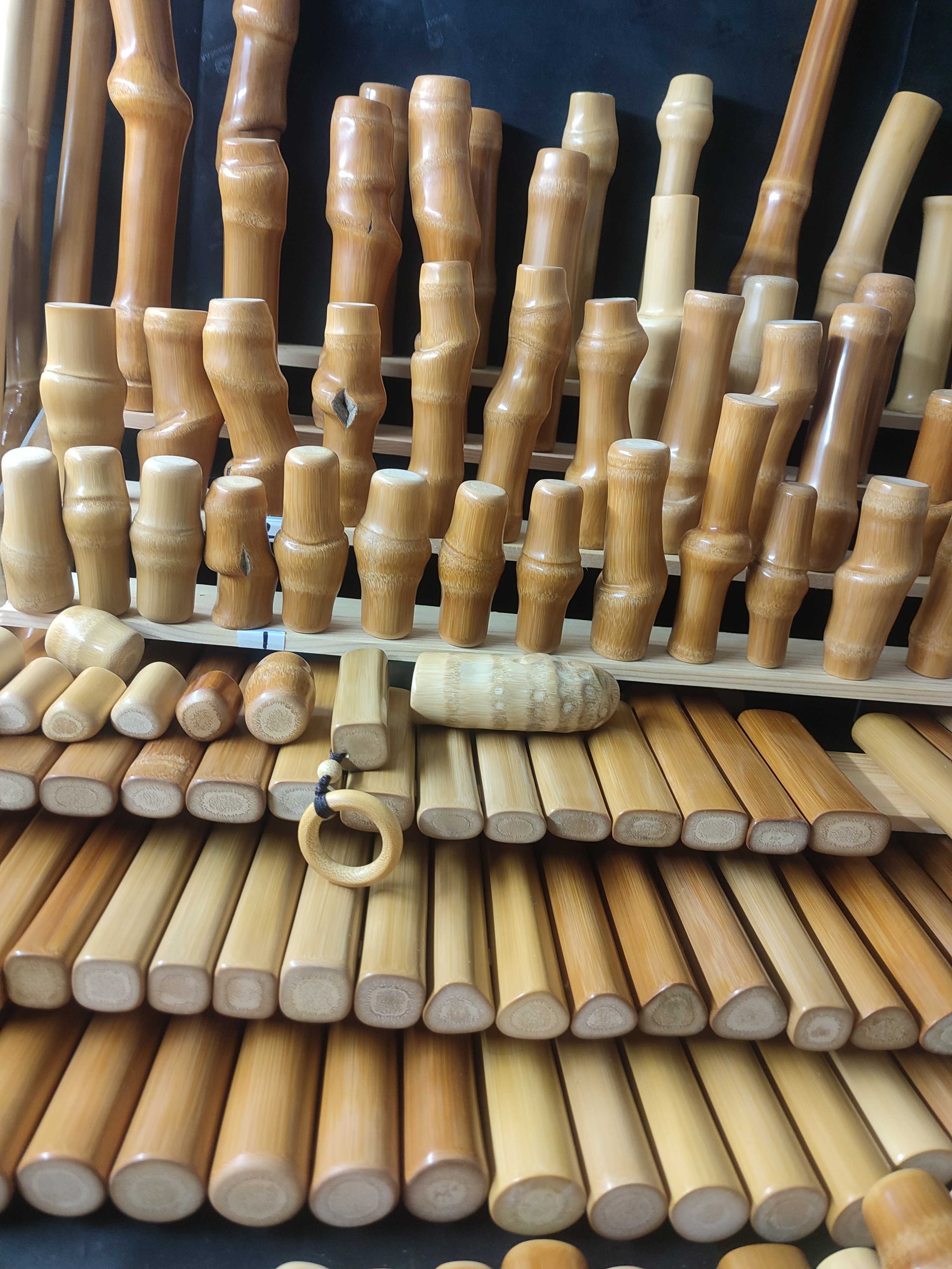 实心玉竹手把件