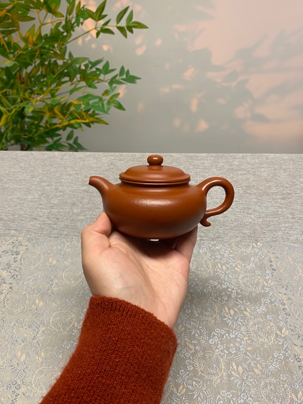 宜兴紫砂壶壶名，仿古，容量200c，泥料，小煤窑朱泥